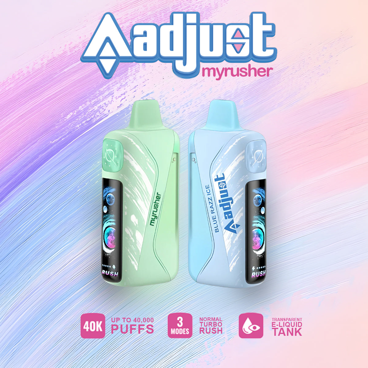 Adjust MyRusher 40K Disposable Vape features