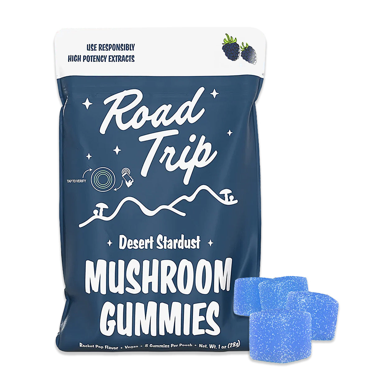 Blue Raspberry Desert Stardust Mushroom Gummies