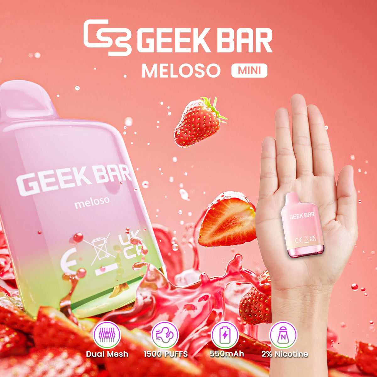 Geek Bar Meloso Mini Disposable Vape features