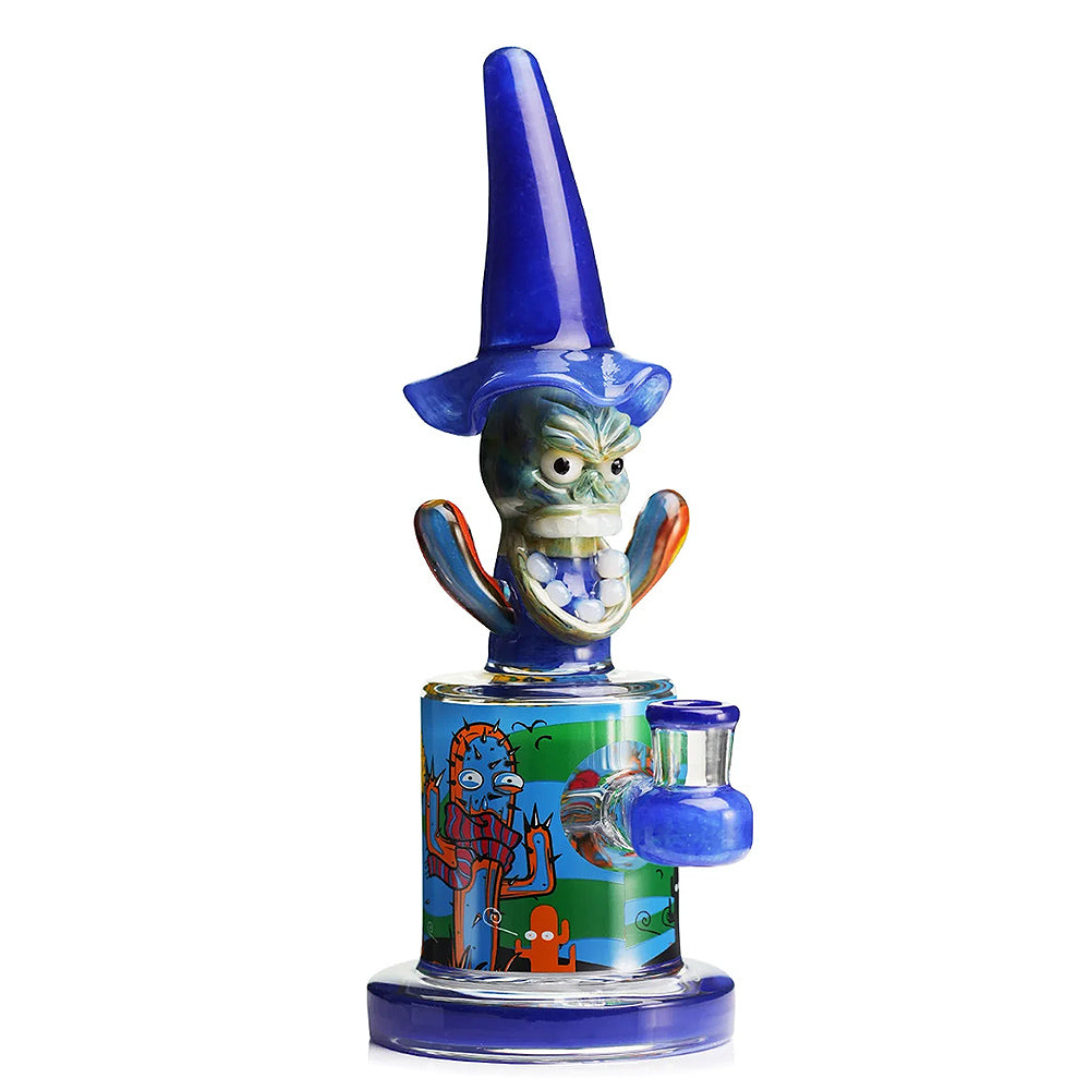 dark blue Lookah 10" Cool Hooded Cactus Glass Dab Rig