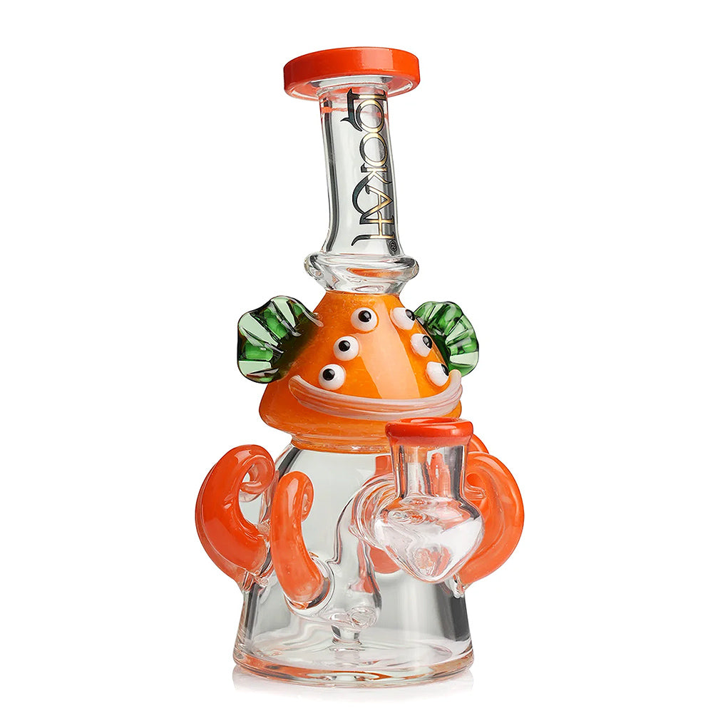 orange Lookah Mini Cute Six Eyes Clown Octopus Dab Rig
