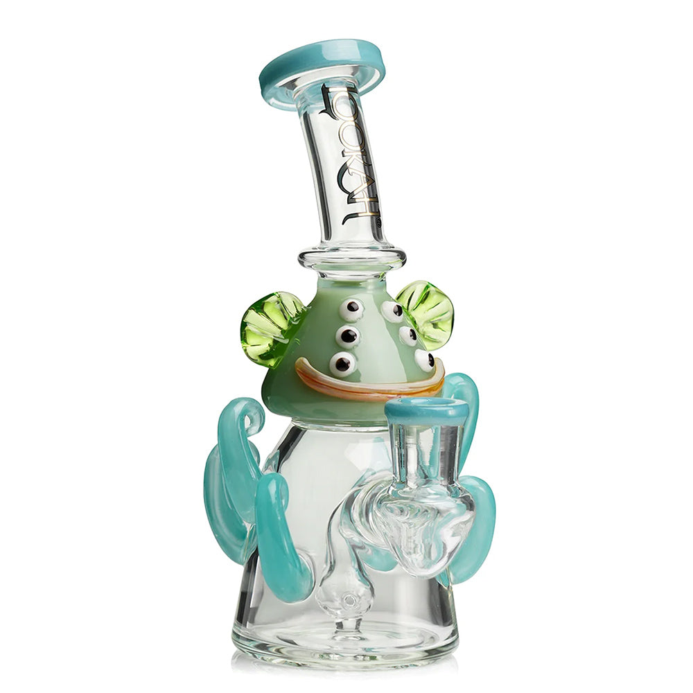 water blue Lookah Mini Cute Six Eyes Clown Octopus Dab Rig