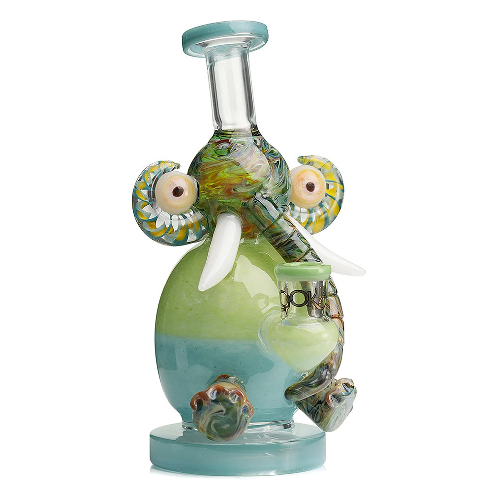 water blue Lookah Mini Multicolored Elephant Dab Rig