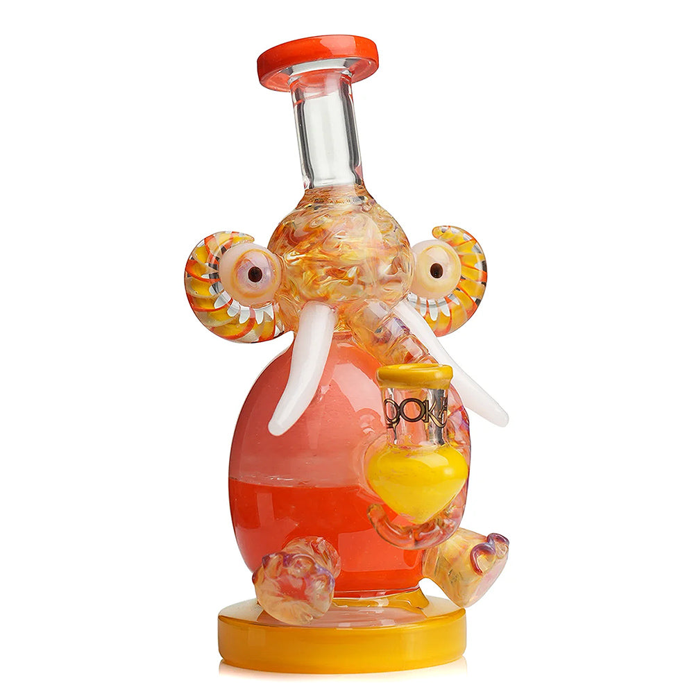 orange Lookah Mini Multicolored Elephant Dab Rig