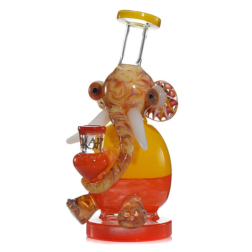 yellow Lookah Mini Multicolored Elephant Dab Rig