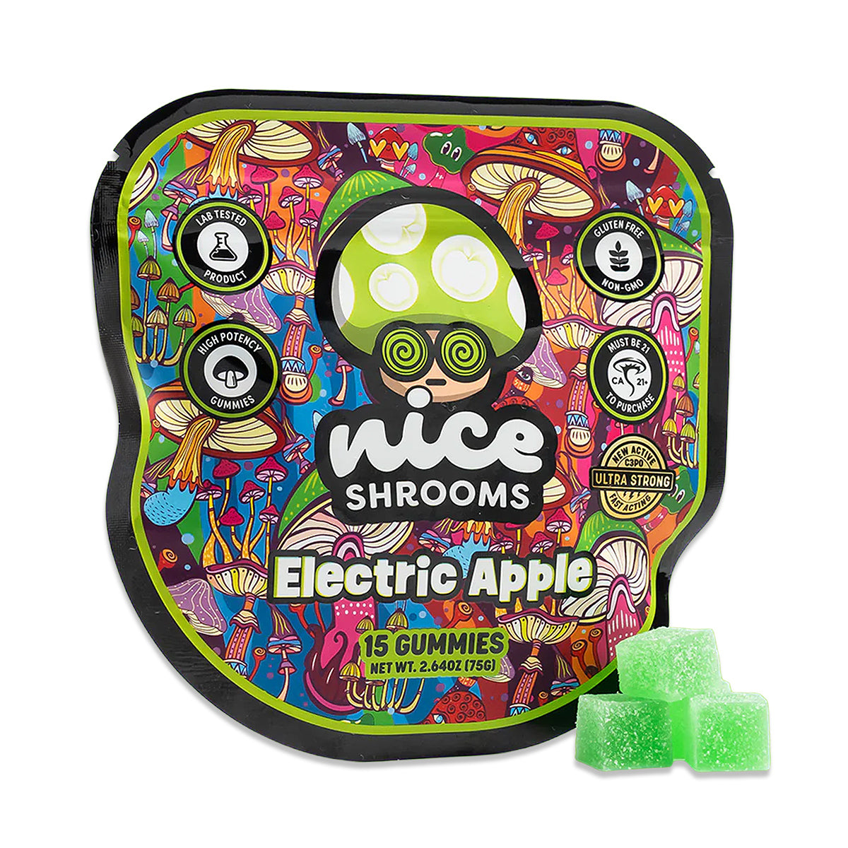 Nice Shrooms Electric Apple Mushroom Gummies