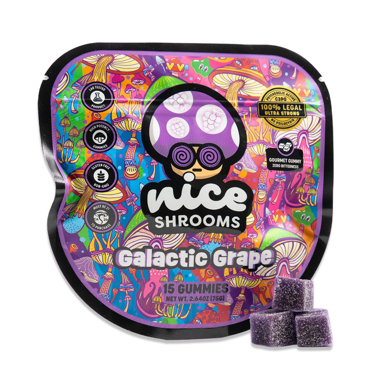 Galactic Grape Nice Shrooms Magic Mushroom Gummies