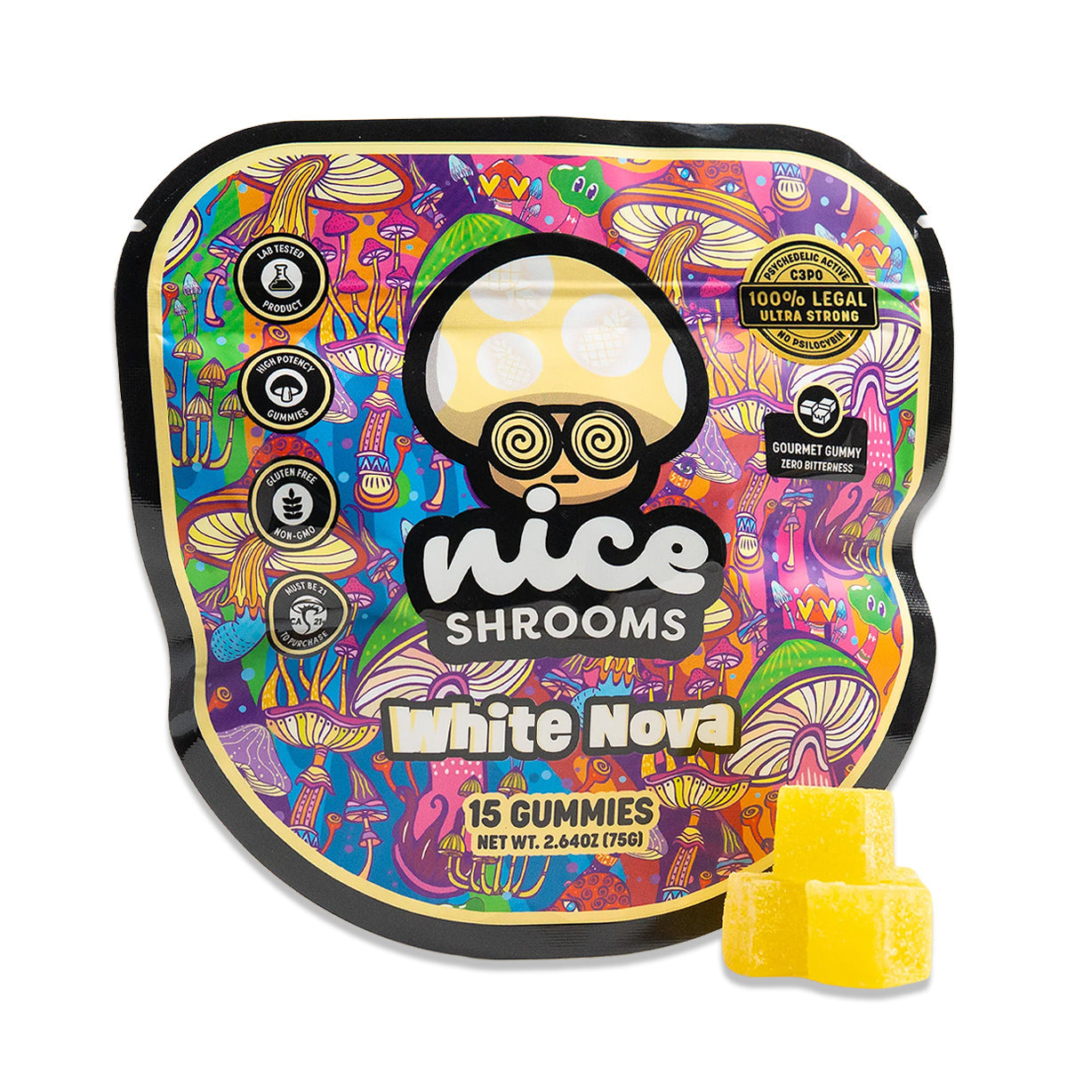 White Nova Nice Shrooms Magic Mushroom Gummies