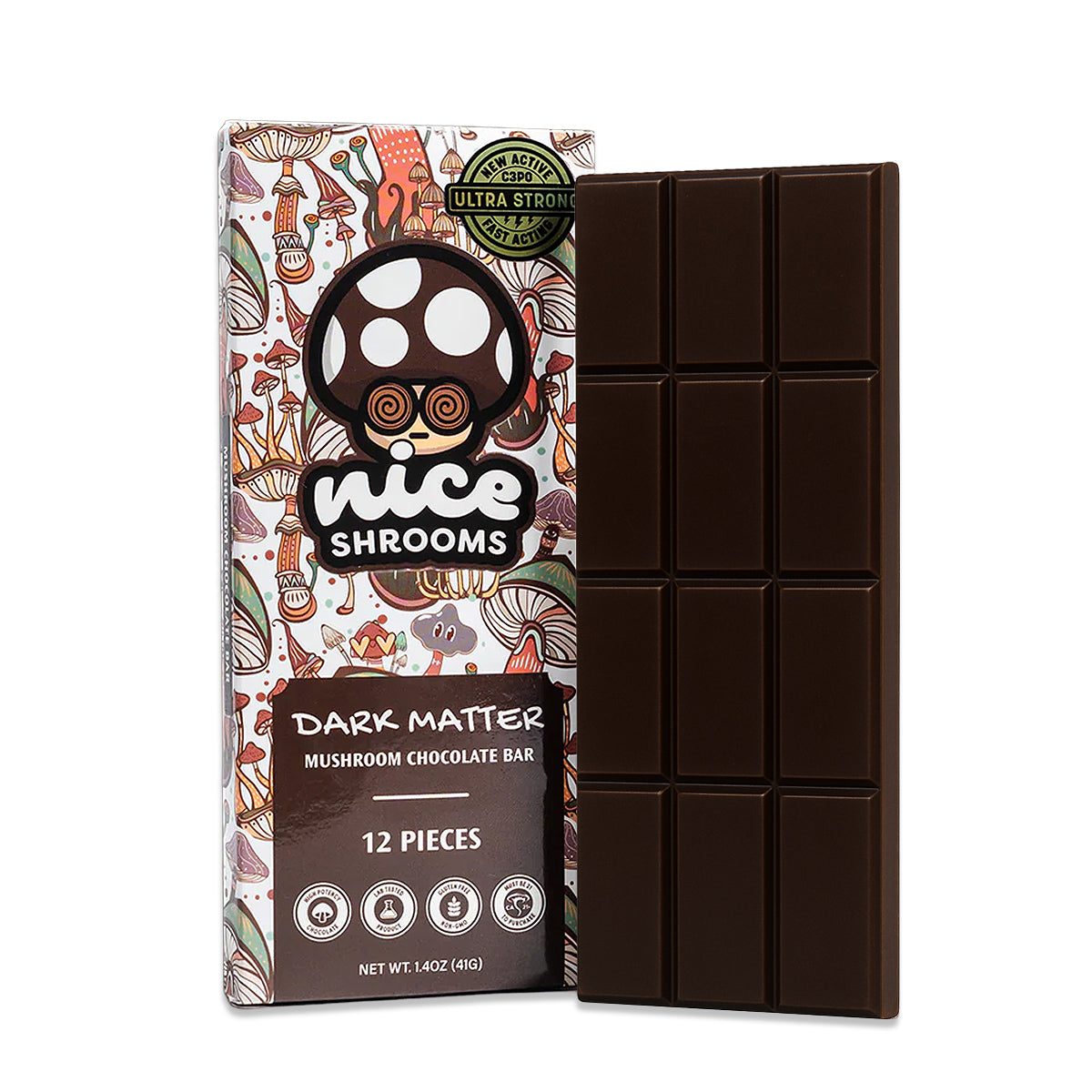 Nice Shrooms Dark Matter Magic Mushroom Chocolate Bar