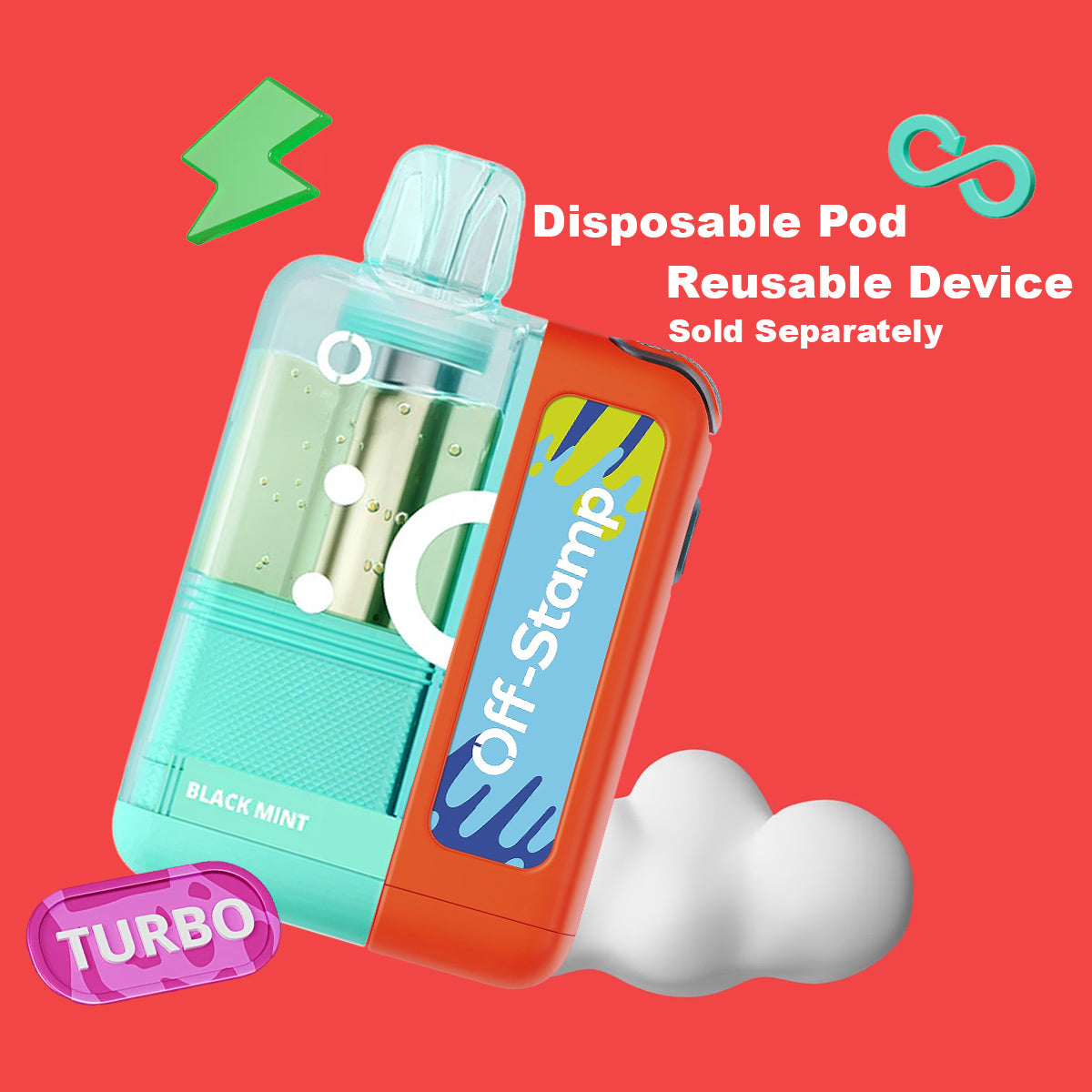 Off Stamp Crystal Cube Pod with battery