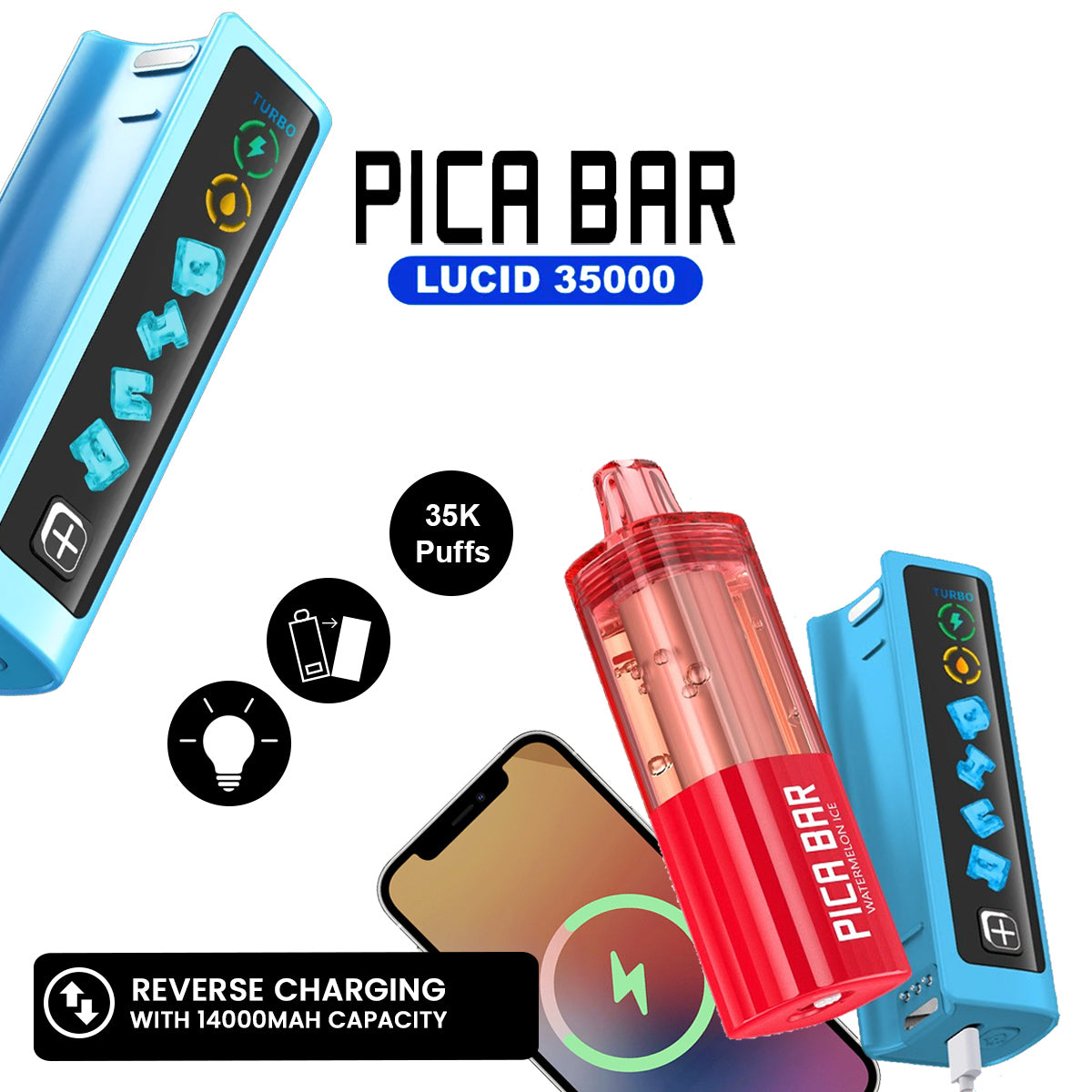 Pica Bar Lucid 35K Disposable Vape features