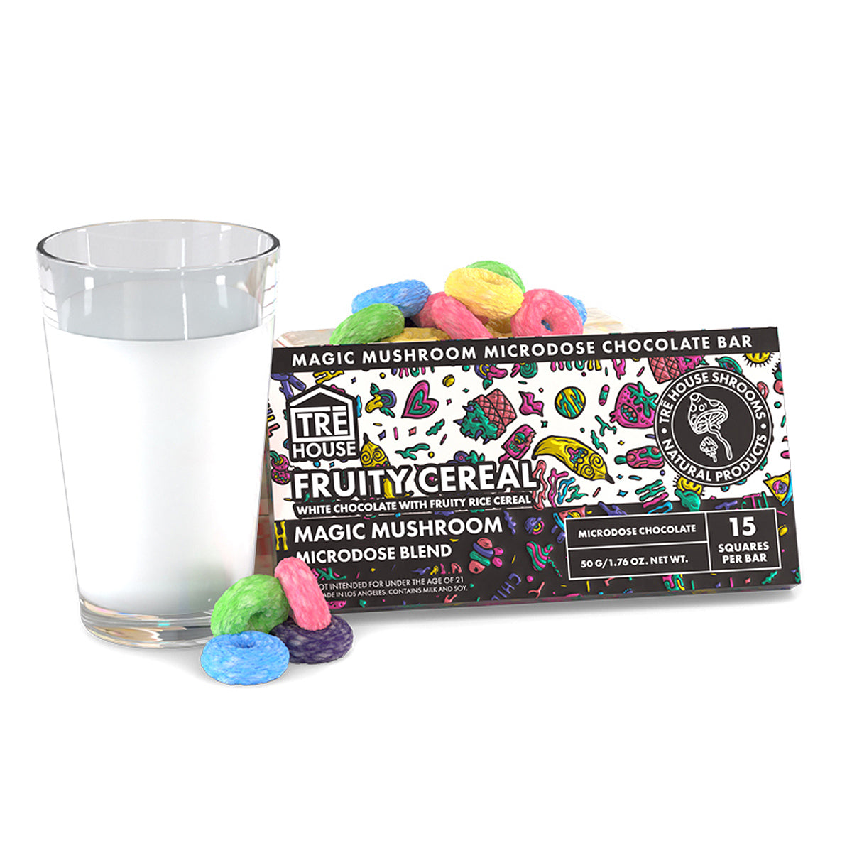 Fruity Cereal Tre House Magic Mushroom Chocolate Bar