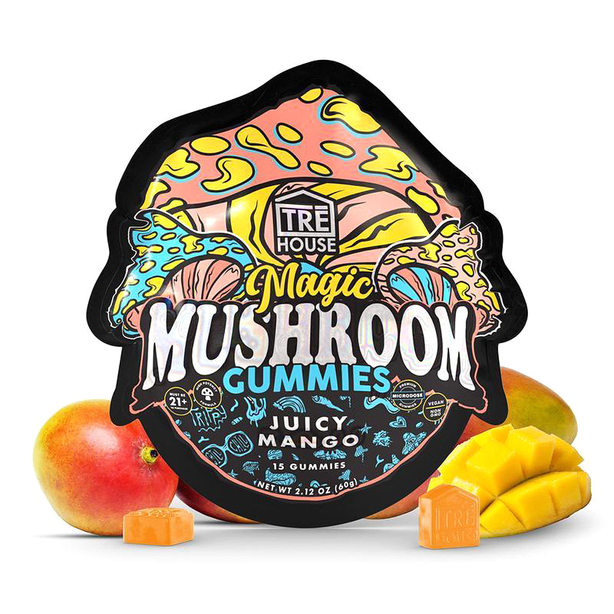 Juicy Mango Tre House Magic Mushroom Gummies