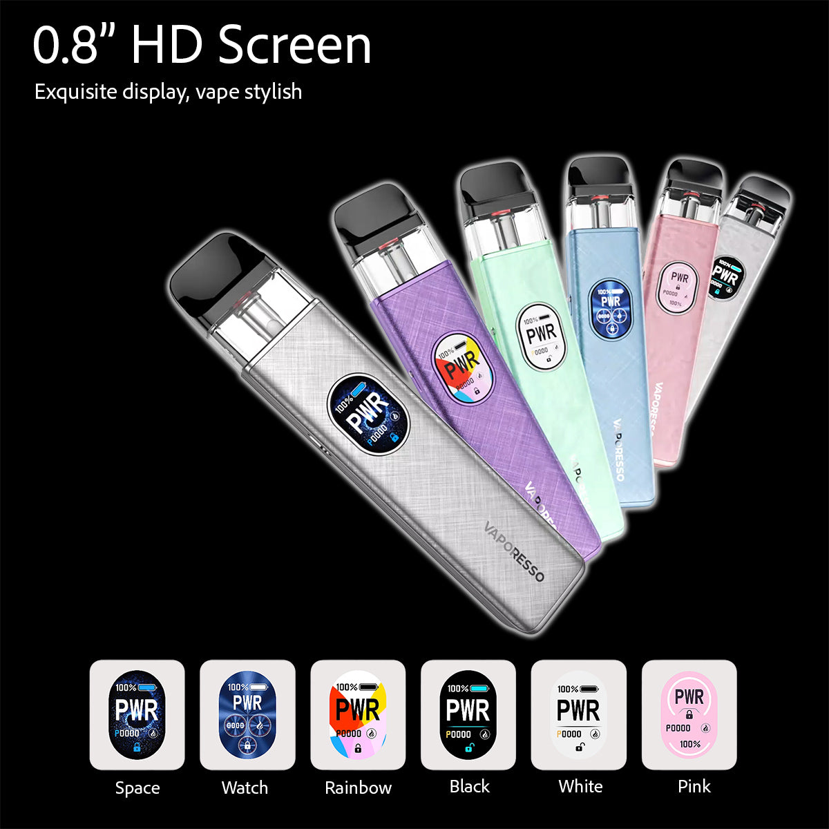 Vaporesso XROS 5 pod system screen features