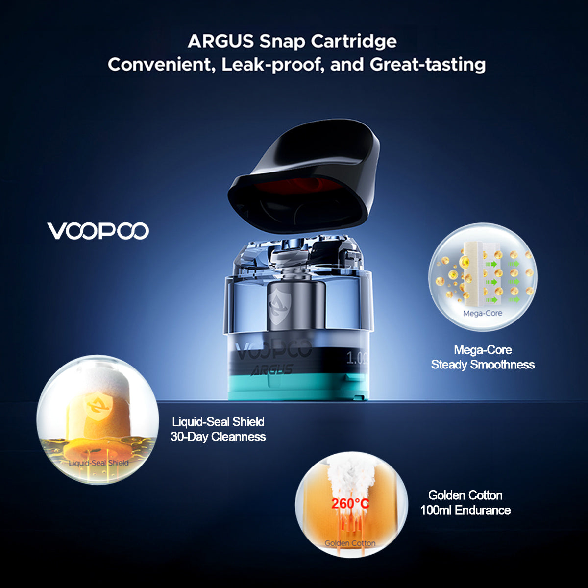 Voopoo Argus Snap Cartridge features