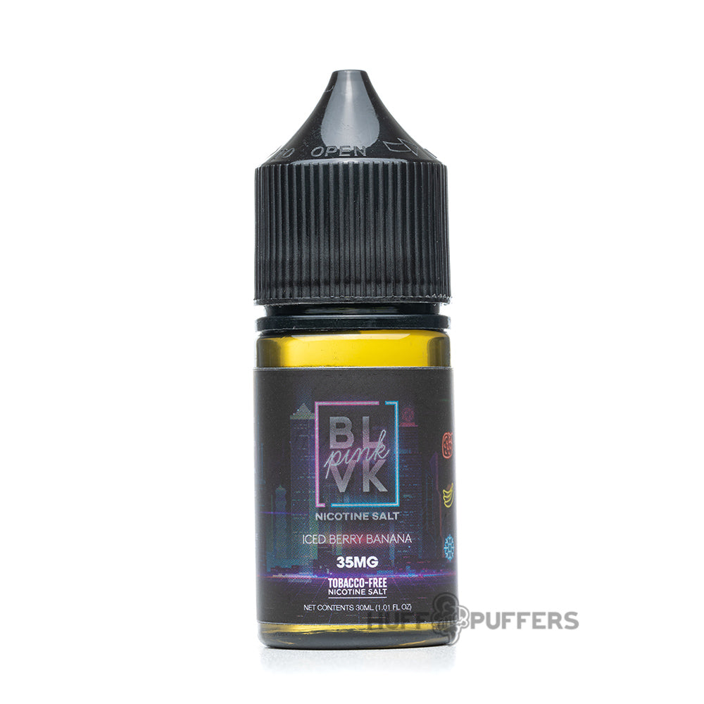 blvk pink salt iced berry banana 30ml e-juice bottle