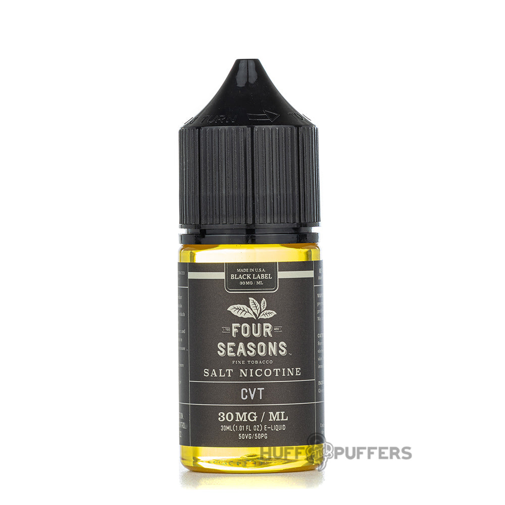 four seasons black label salt cvt 30ml e-juice bottle