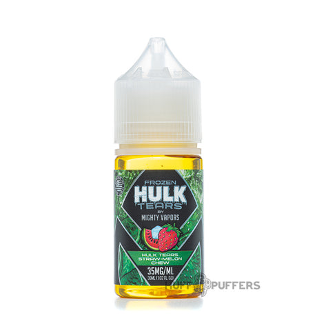 mighty vapors frozen hulk tears salt straw-melon chew 30ml e-juice bottle
