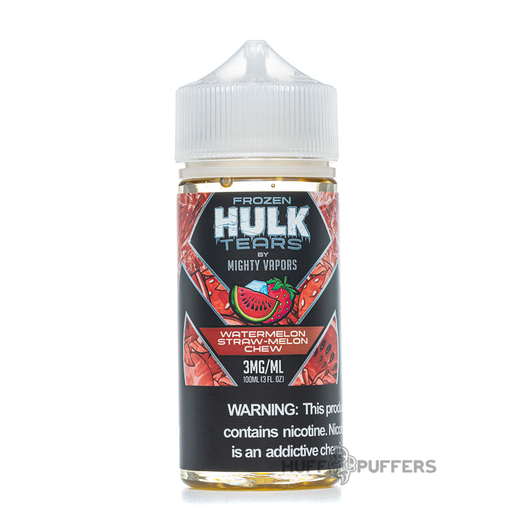 mighty vapors frozen hulk tears watermelon straw melon chew 100ml e-juice bottle