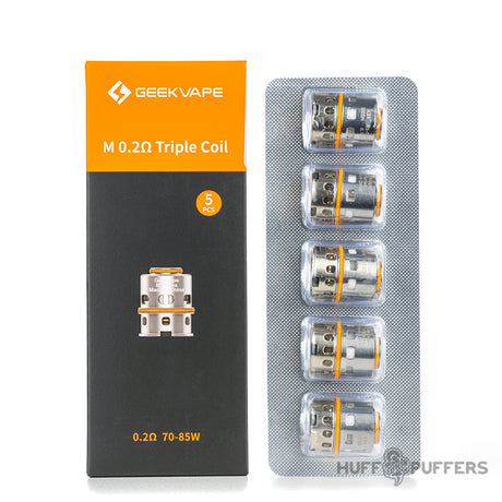 geekvape m series 0.2 ohm triple coil with box packaging