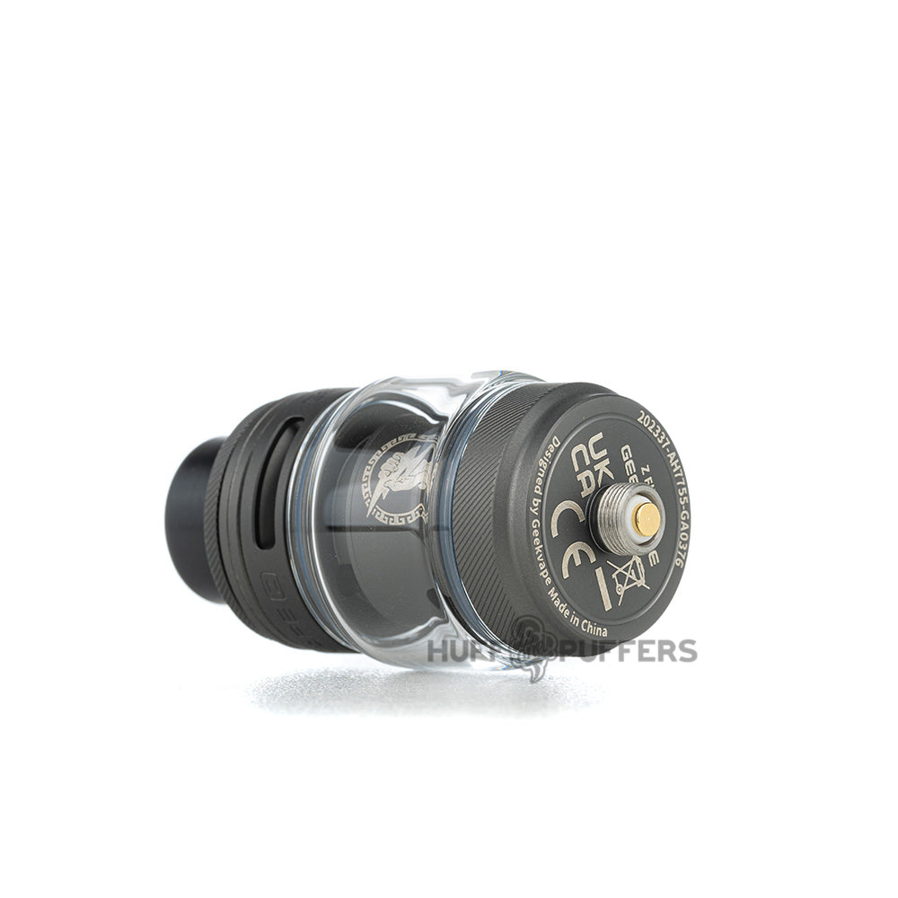 geekvape z fli tank gunmetal laying down bottom view