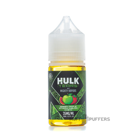 mighty vapors hulk tears salt green apple straw-melon chew 30ml e-juice bottle