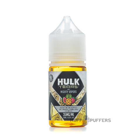 mighty vapors hulk tears salt white gummy straw-melon chew 30ml e-juice bottle