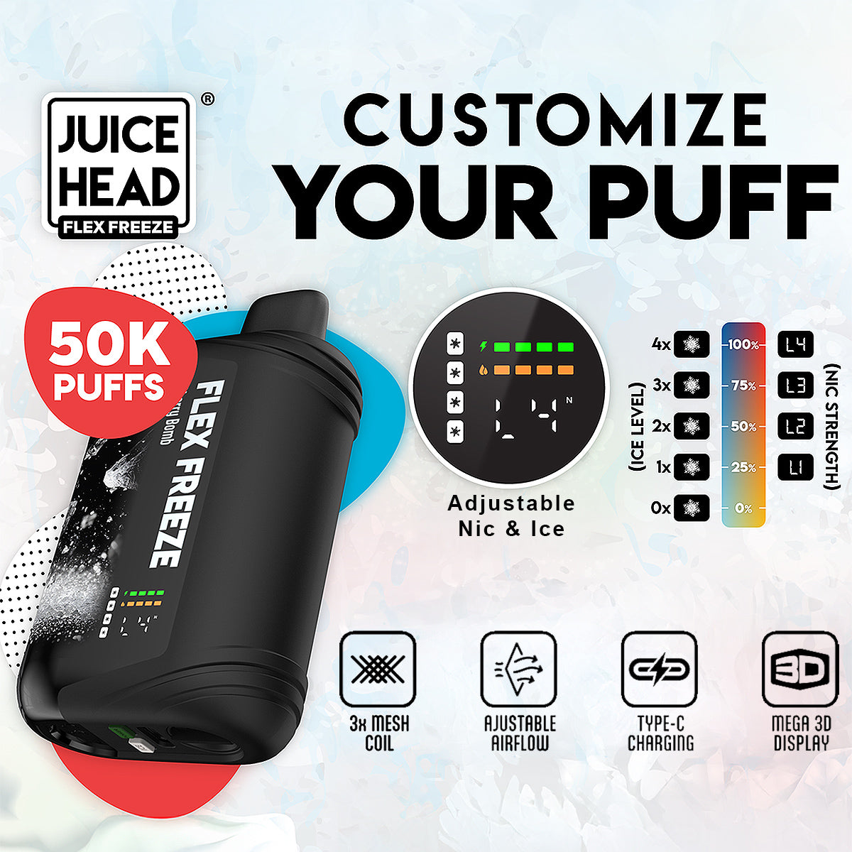 Juice Head Flex Freeze Disposable Vape specifications