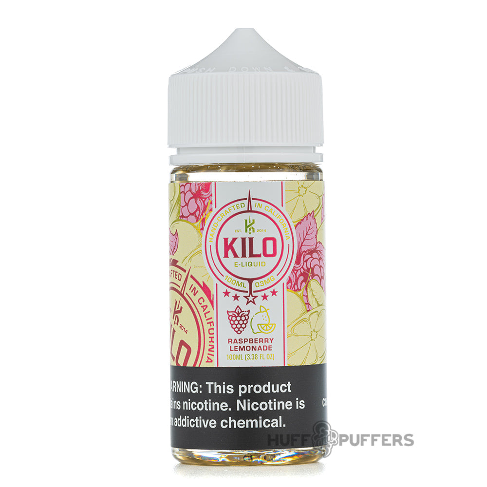 kilo e liquids raspberry lemonade 100ml e-juice bottle