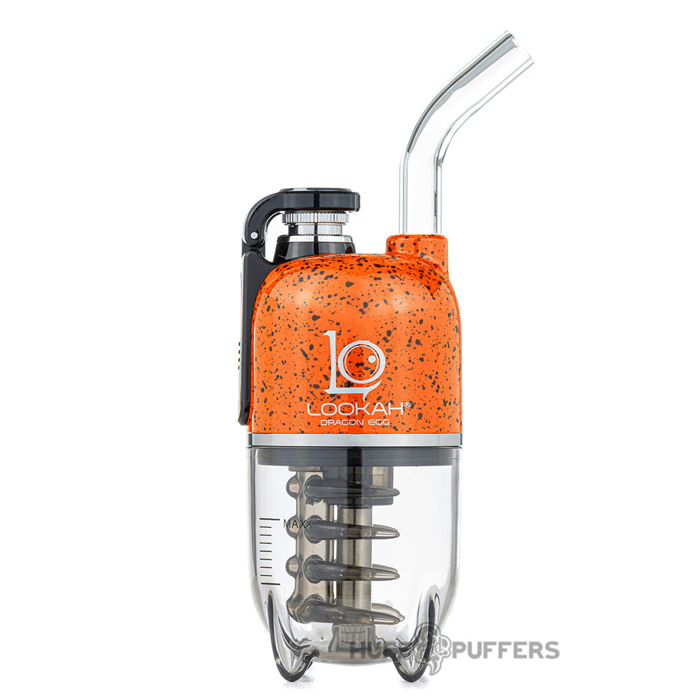 orange black spatter lookah dragon egg dab rig