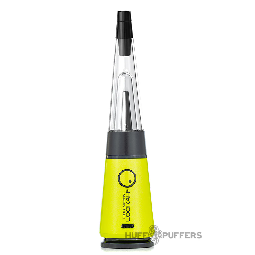 neon green lookah mini unicorn dab rig