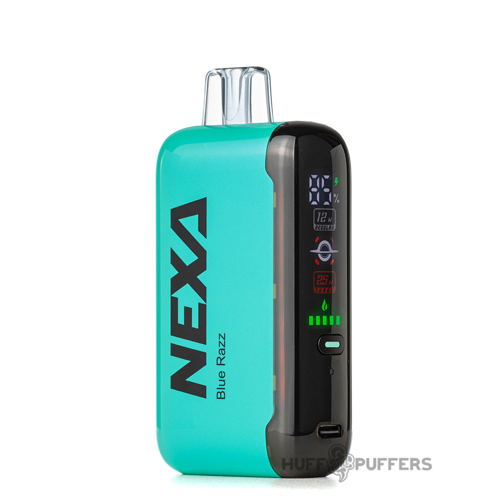 nexa n20000 disposable vape blue razz front view with led