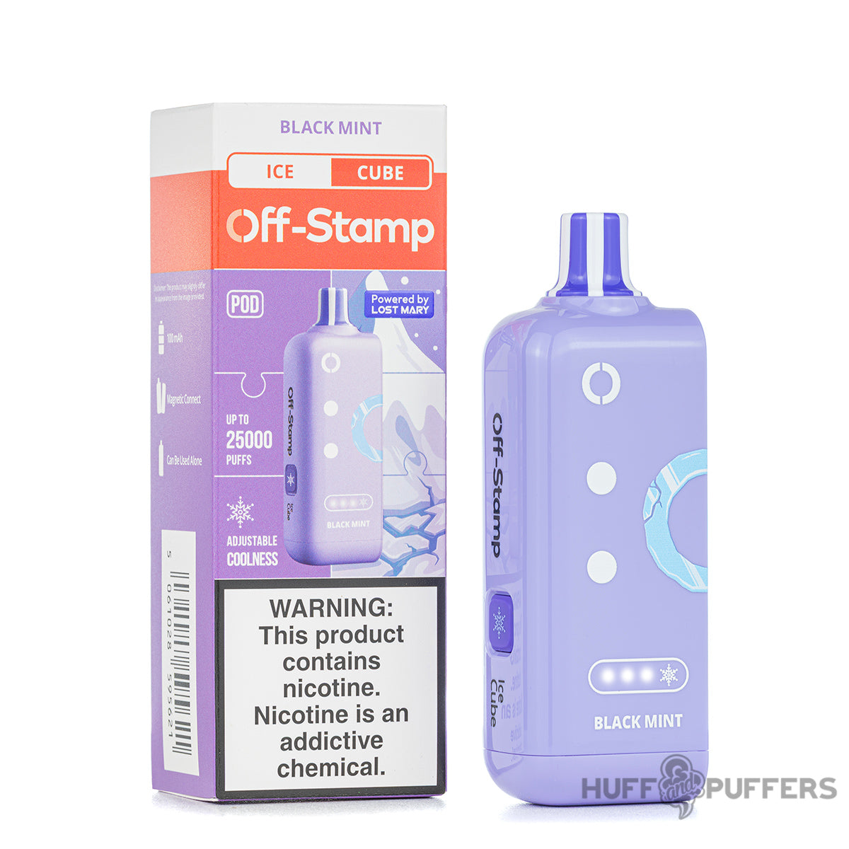 Black Mint Off Stamp Ice Cube Pod with box packaging