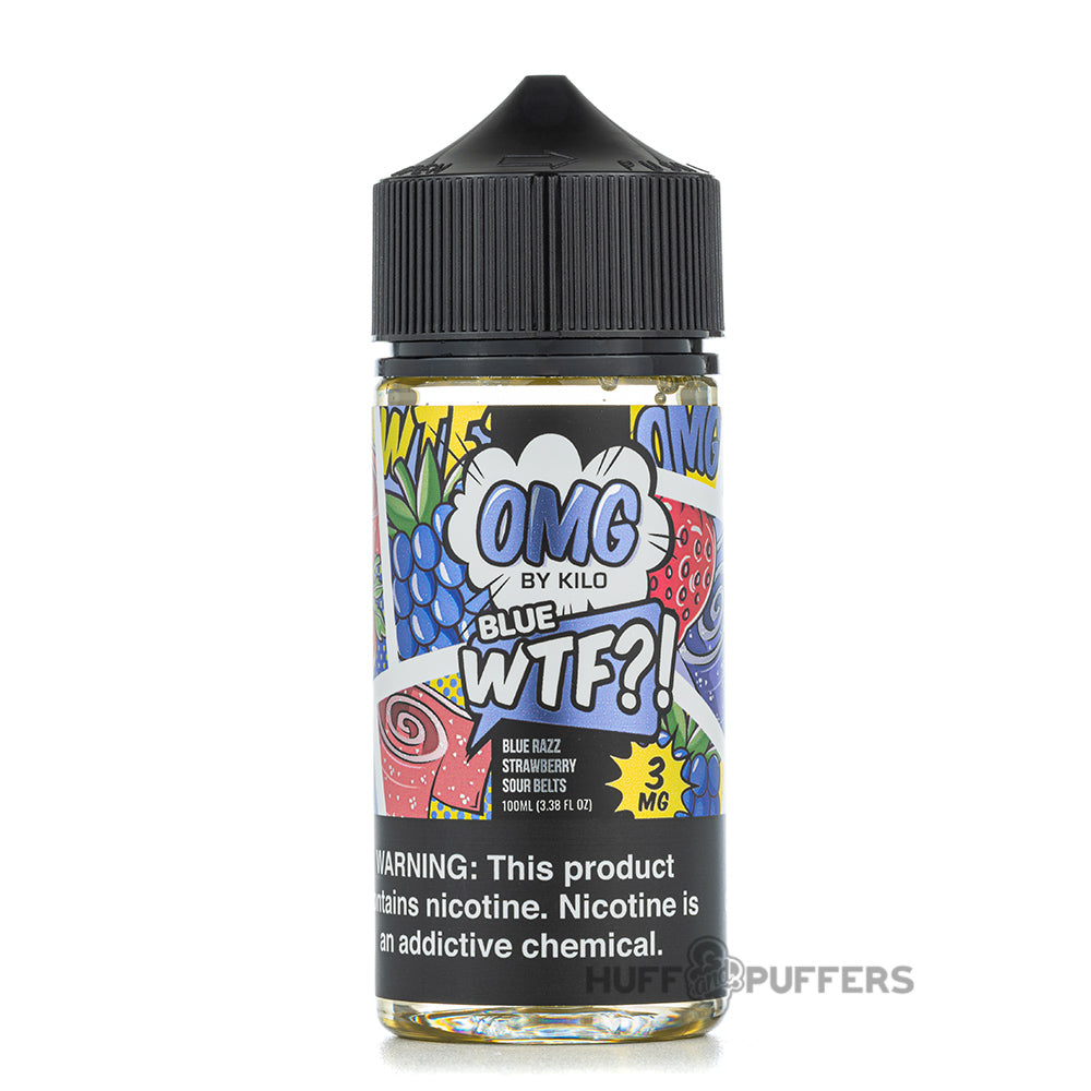 omg blue wtf by kilo e-liquids 100ml bottle