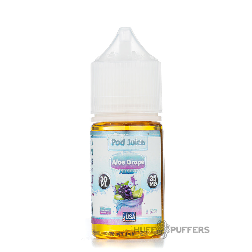 pod juice aloe grape freeze 30ml salt nicotine e-juice bottle