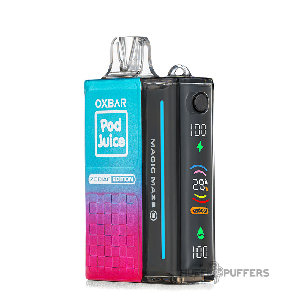 pod juice x oxbar magic maze 2.0 vape blue razz cotton clouds