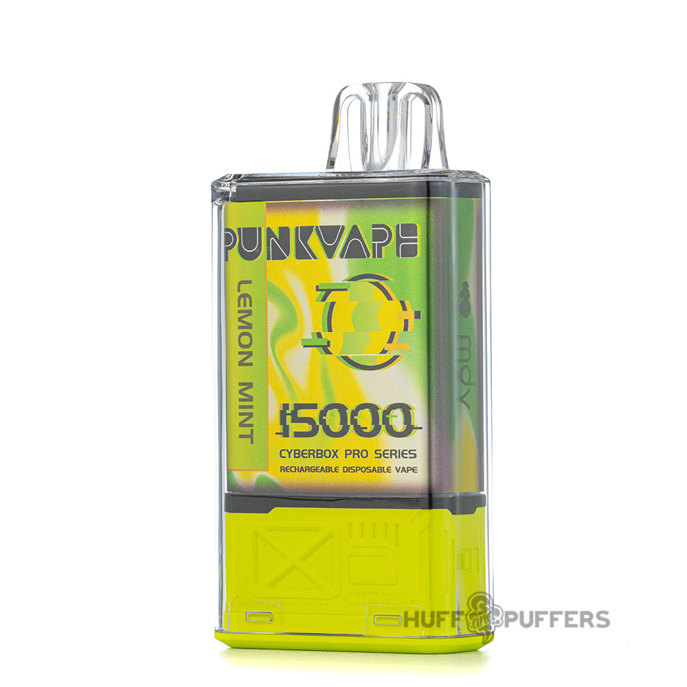 punkvape cyberbox pro disposable vape lemon mint back view