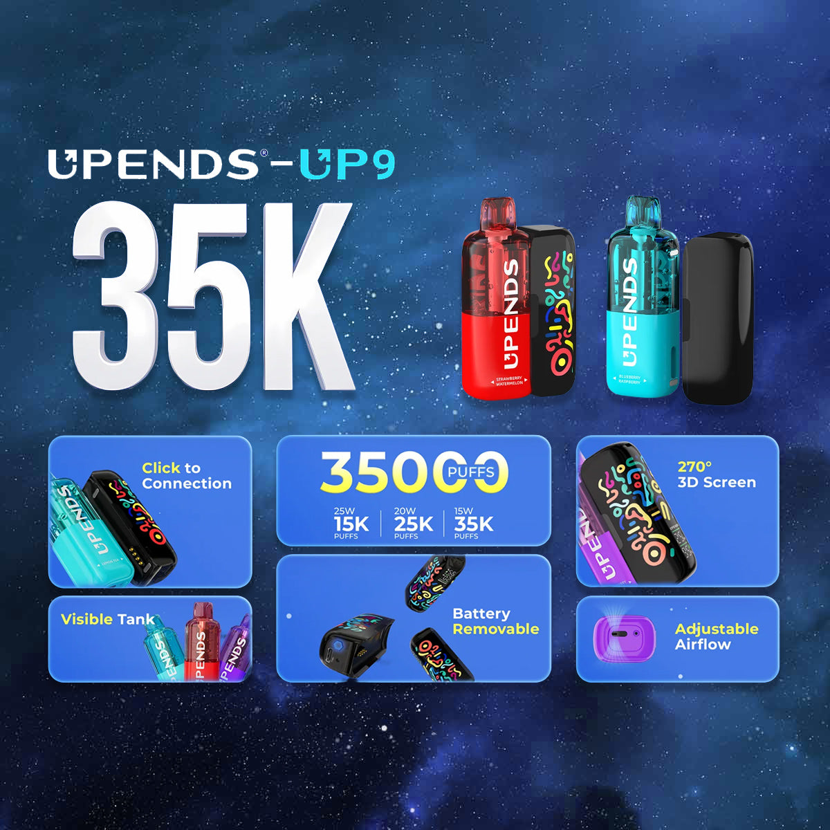 Upends UP9 Disposable Vape features