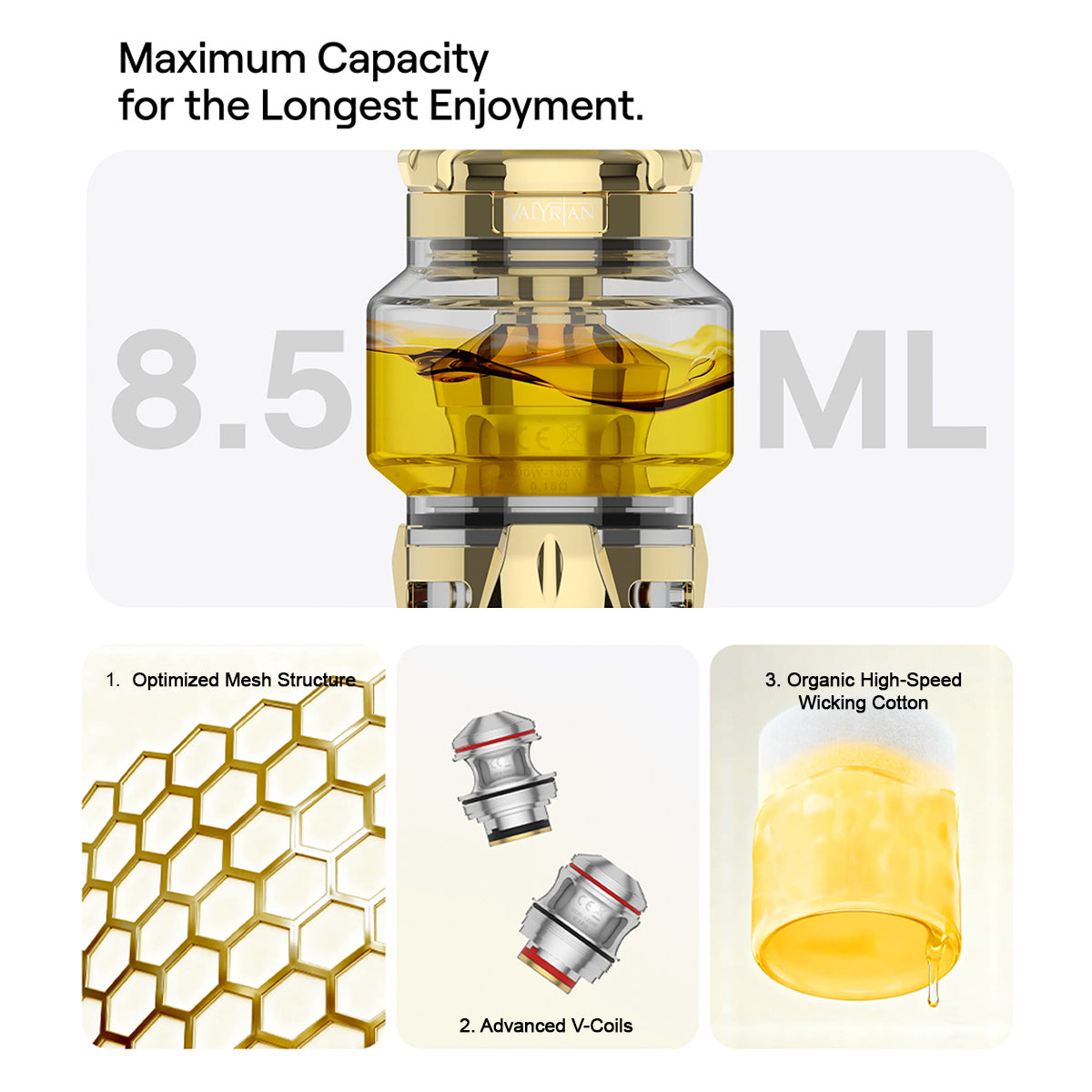 Uwell Valyrian IV Tank and Coil features