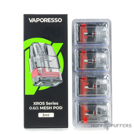 vaporesso xros 0.6 ohm pods 3ml 4 pack with packaging