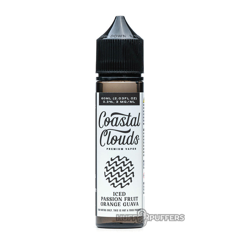 iced passion fruit orange guava 60ml bottle by coastal clouds