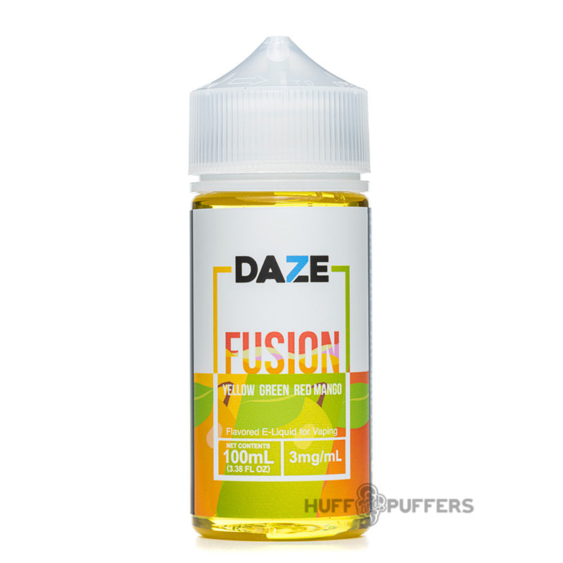 daze fusion yellow green red mango 100ml e-juice bottle