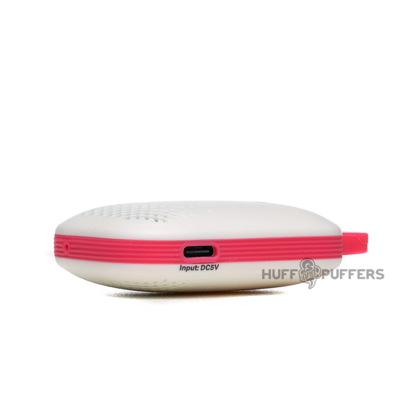 hyppe max air disposable vape laying down view of usb type-c charge port