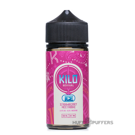 kilo revival strawberry nectarine ice 100ml e-juice bottle