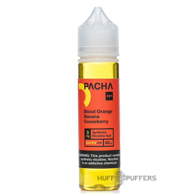 pacha syn blood orange banana gooseberry 60ml e-juice bottle