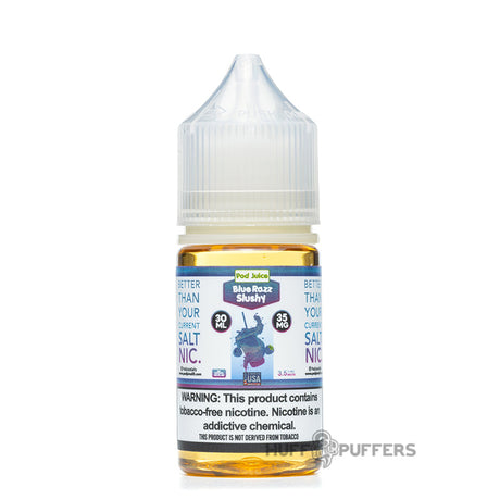 pod juice blue razz slushy 30ml salt nicotine e-juice bottle