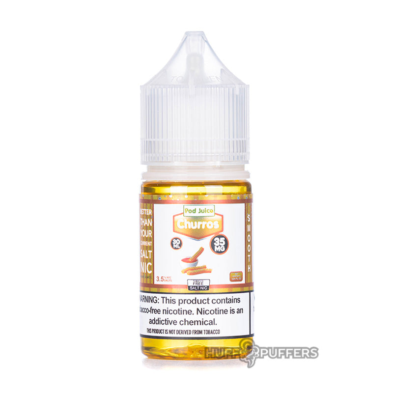 pod juice churros 30ml salt nicotine bottle