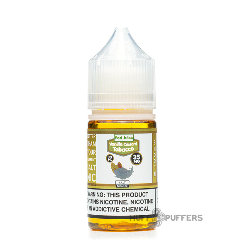 pod juice vanilla custard tobacco 30ml salt nicotine e-juice bottle