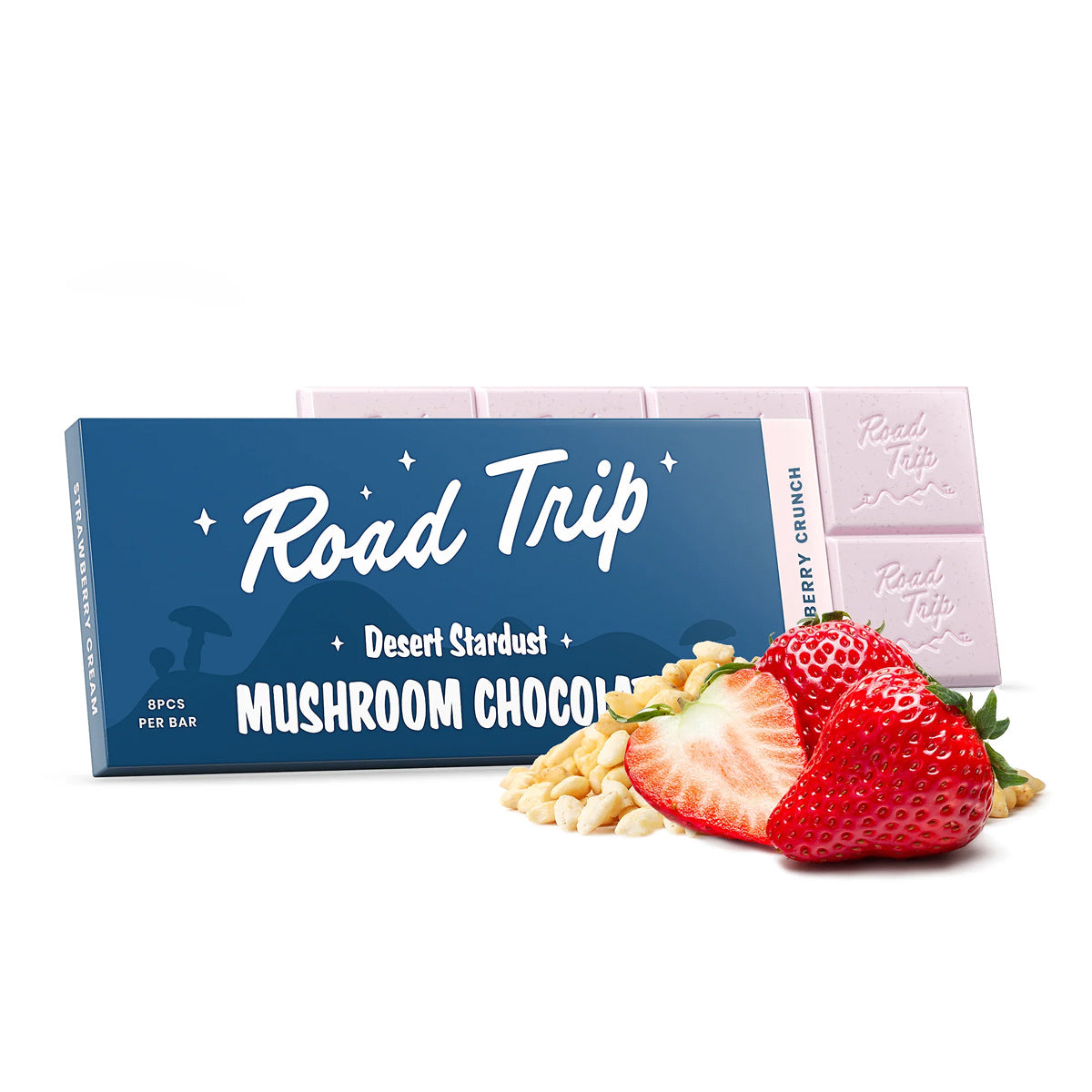 Desert Stardust Mushroom Chocolate Bar - Strawberry Crunch