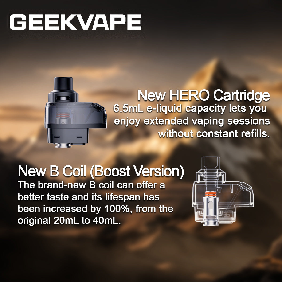 Geekvape Aegis Hero 5 cartridge upgrade features